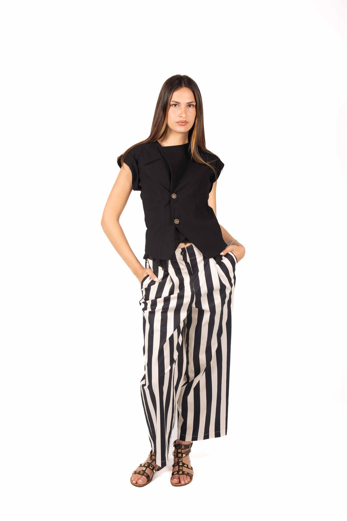 Gilet Strutturato Nero donna Tensione in - 1