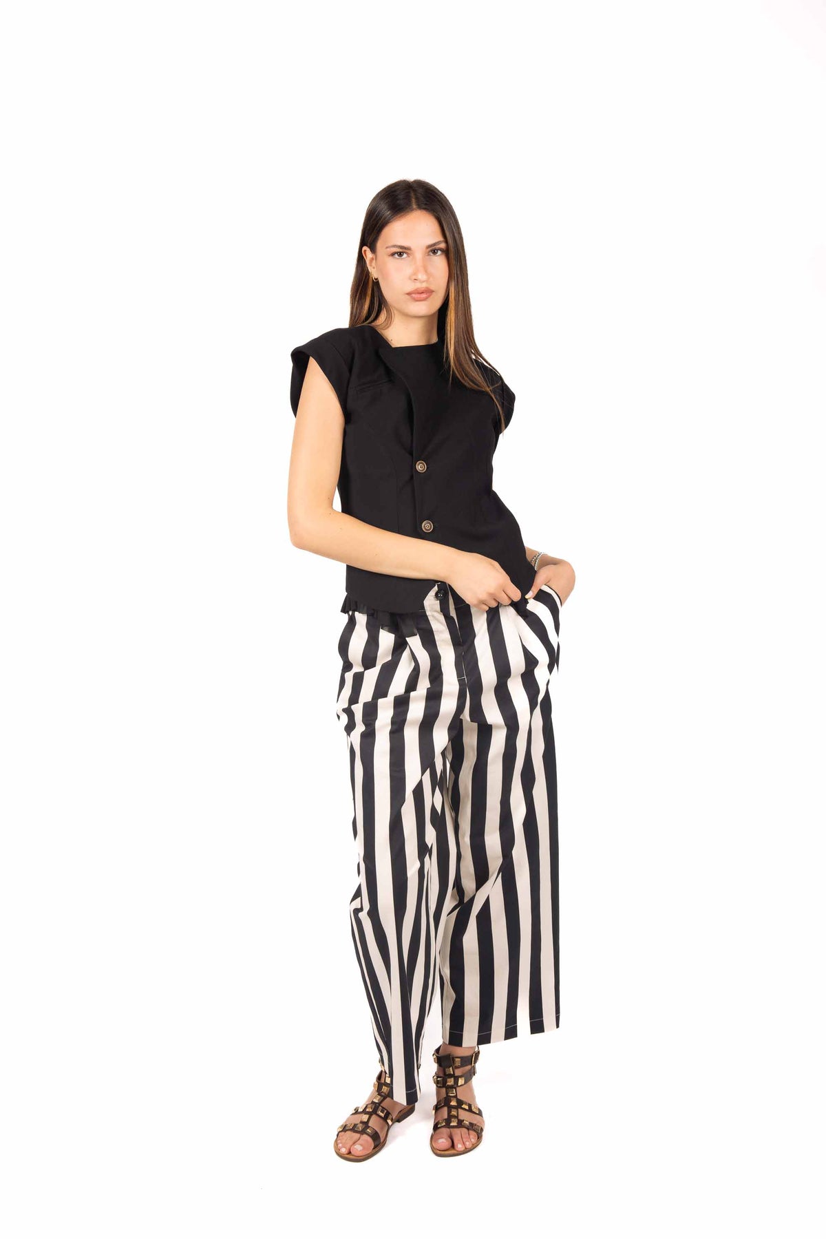 Gilet Strutturato Nero donna Tensione in - 5
