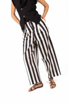 Pantaloni a Righe Bianco/Nero donna Tensione in - 4
