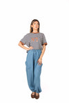 Pantaloni Ampi Effetto Denim donna Tensione in - 3