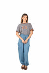 T-Shirt a Righe Panna/Blu donna Tensione in - 3