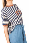 T-Shirt a Righe Panna/Blu donna Tensione in - 1