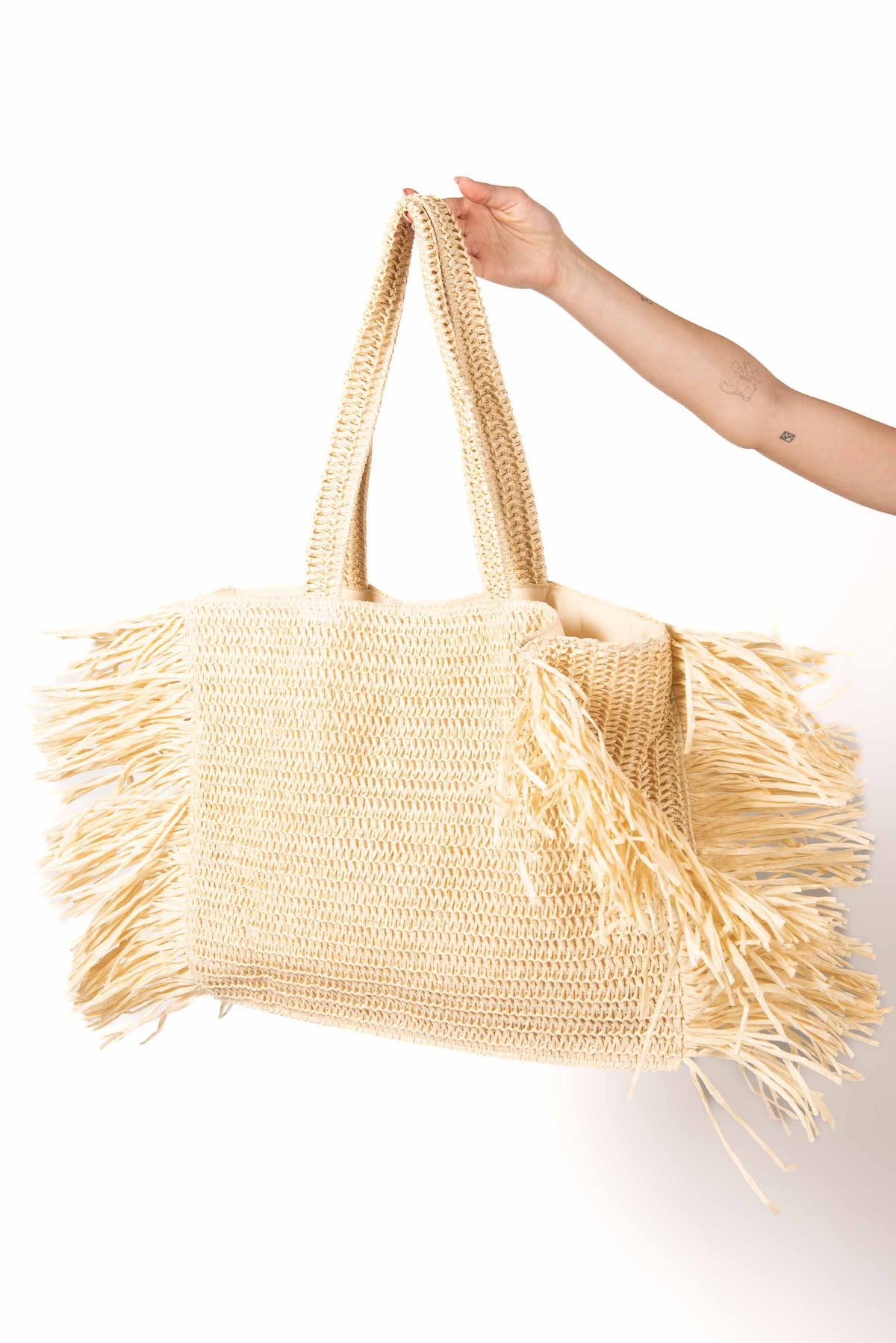 Beach Bag Frange Naturale donna Miss love - 4