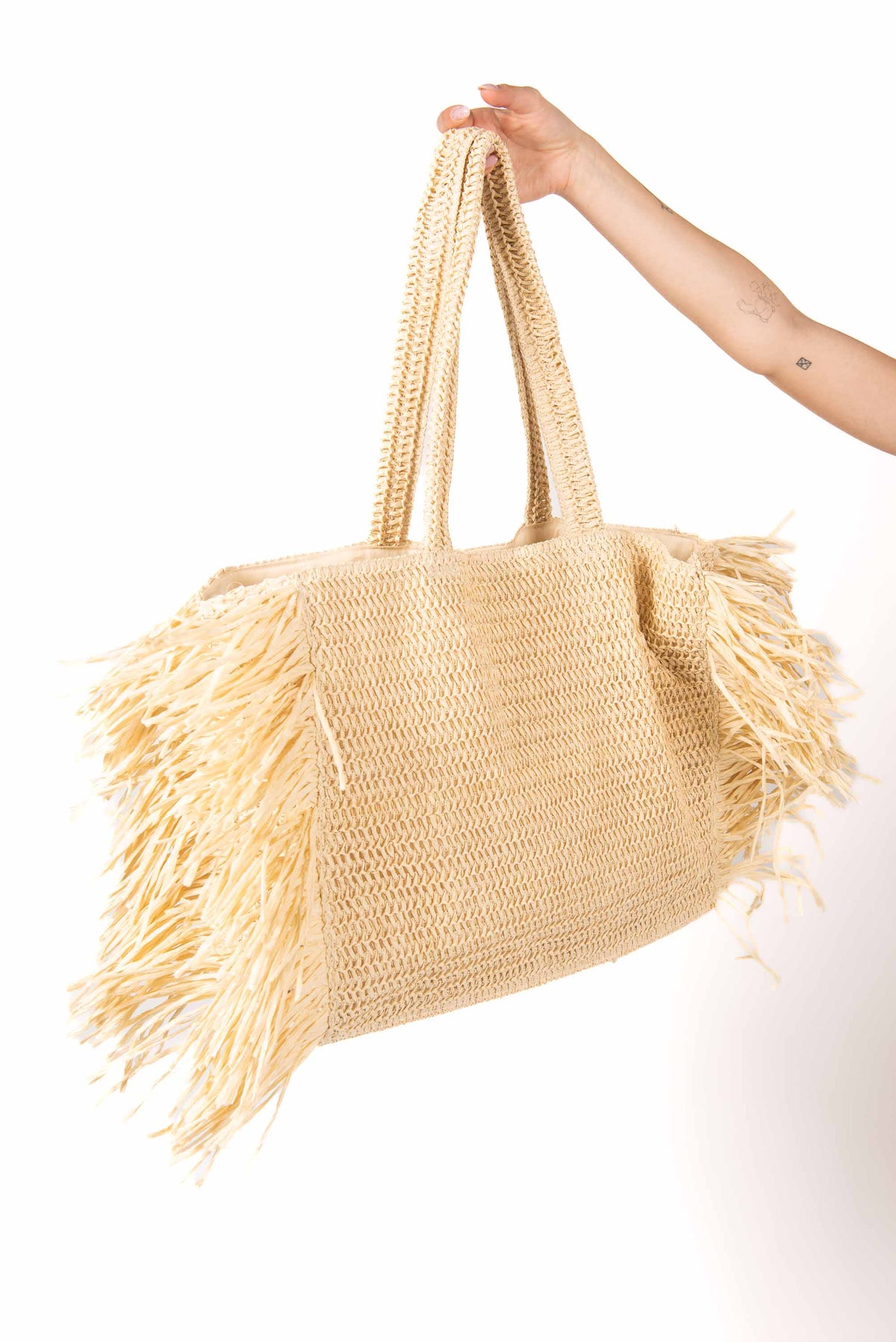 Beach Bag Frange Naturale donna Miss love - 1