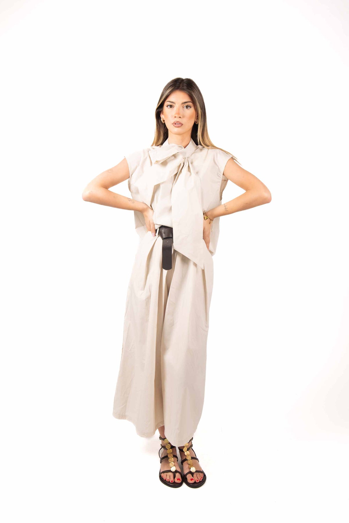 Blusa con Fiocco Beige donna Miss love - 2