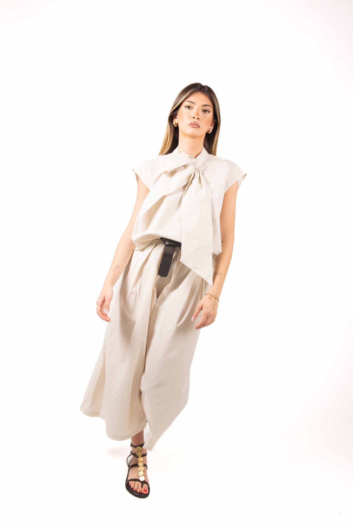 Blusa con Fiocco Beige donna Miss love - 5