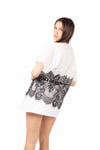 T-Shirt Bianca Combinata in Pizzo donna Miss love - 7