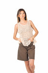 Bermuda Marrone con Cintura donna Miss love - 4