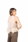 Top Crochet con Volant Beige donna Miss love - 3