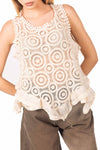 Top Crochet con Volant Beige donna Miss love - 4