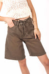 Bermuda Marrone con Cintura donna Miss love - 1