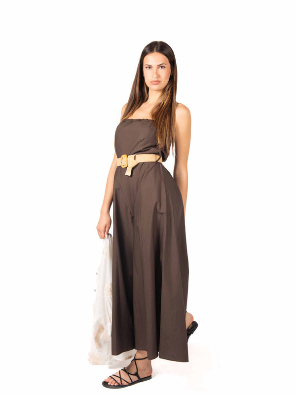 Tuta Palazzo con Cintura Cioccolato da donna Miss love