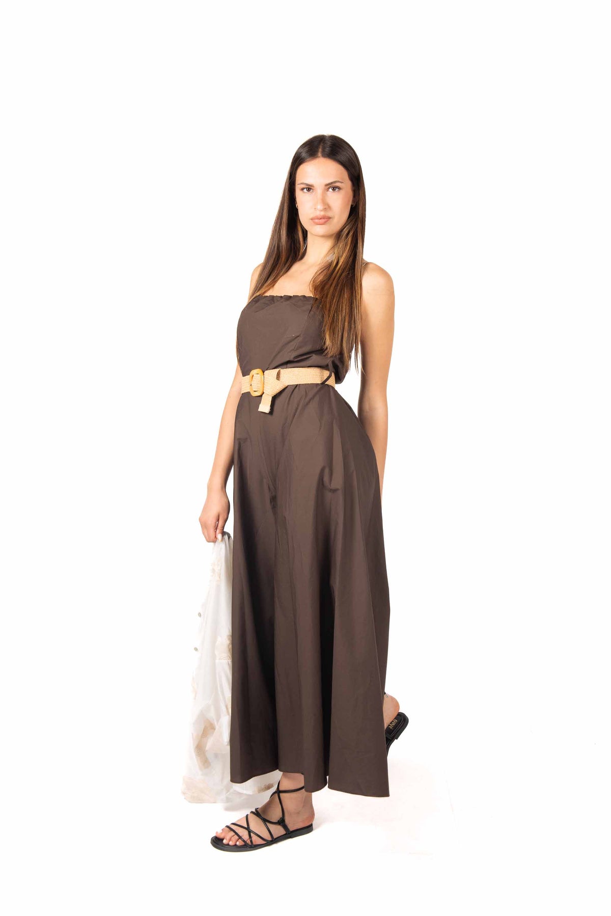 Tuta Palazzo con Cintura Cioccolato donna Miss love - 1