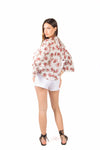 Camicia Stampa Floreale con Maniche Volant donna Miss love - 5