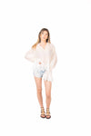 Blusa Semitrasparente con Pizzo e Maniche a Sbuffo donna Miss love - 6