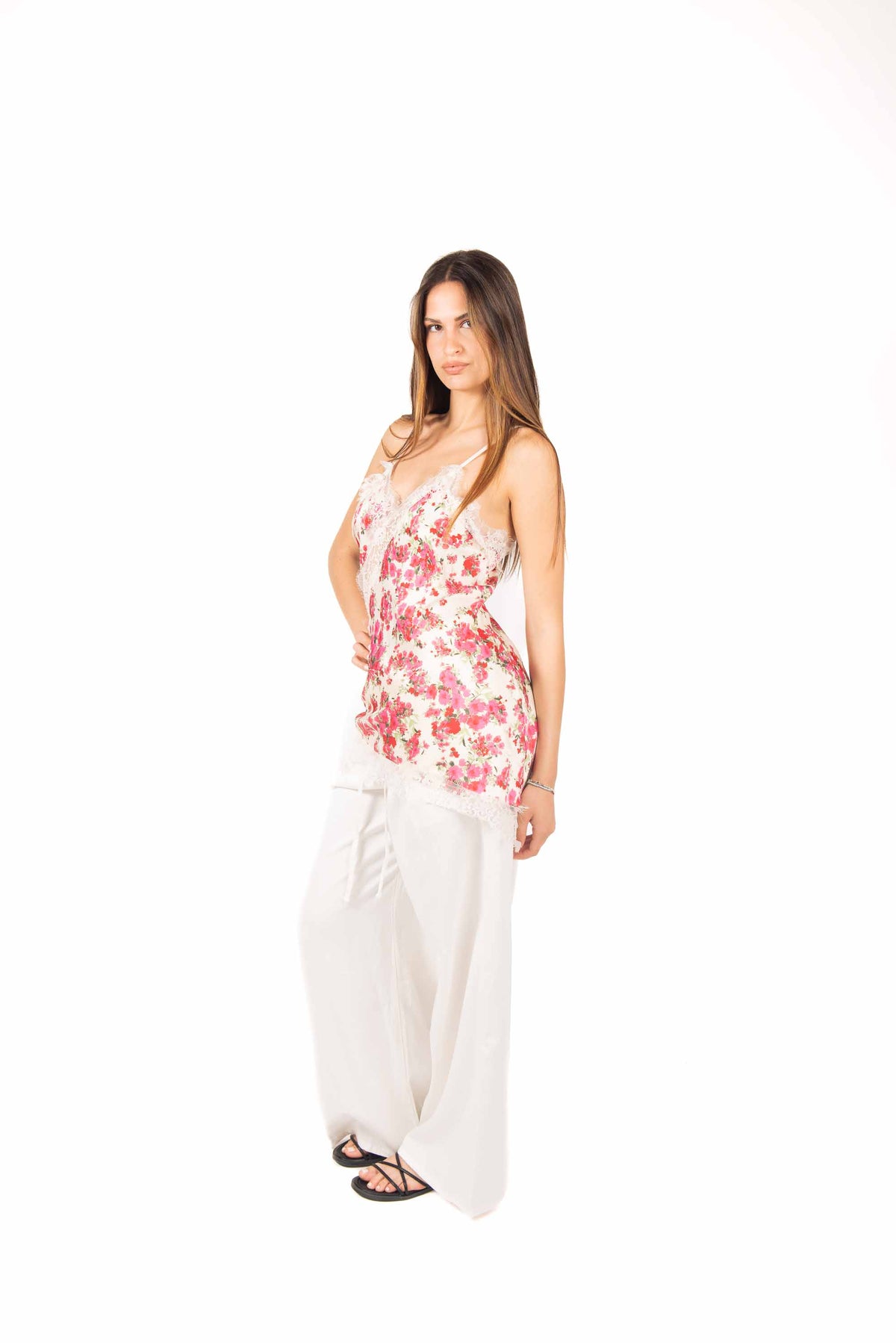 Pantaloni Bianchi con Coulisse donna Miss love - 4