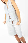 Top Smanicato Celeste donna Miss love - 6
