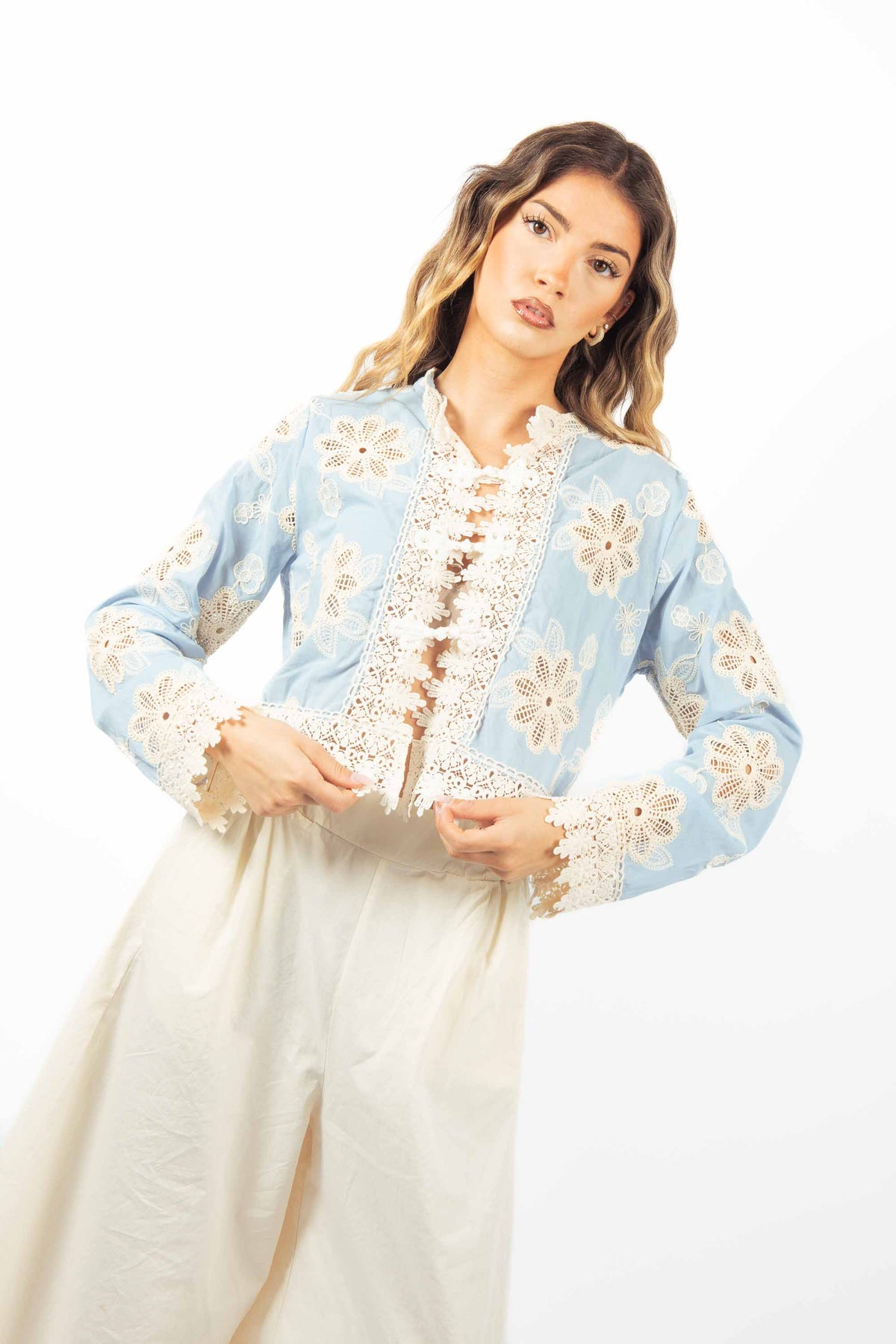 Camicia Cropped Macramè donna Miss love - 1