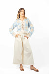 Pantaloni Wide Leg Panna donna Miss love - 1