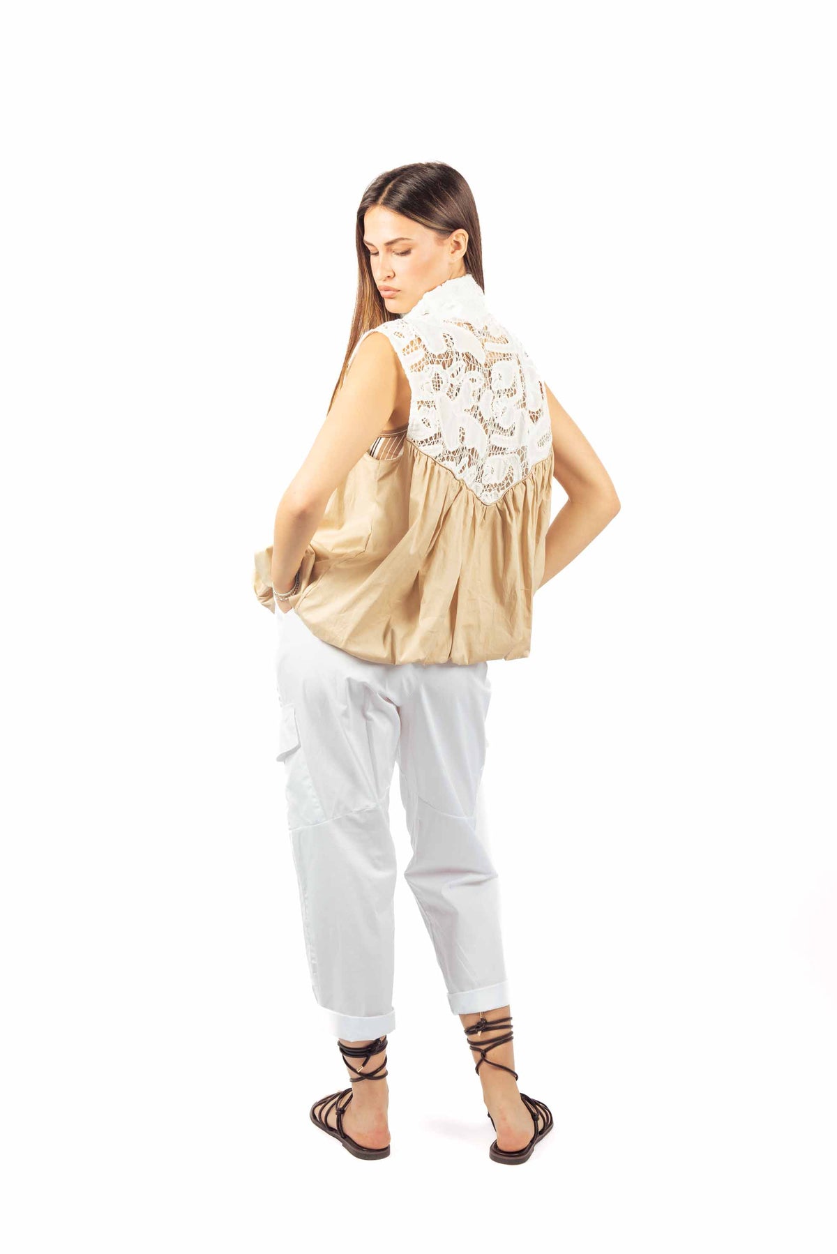 Gilet Combinato con Pizzo donna Miss love - 4