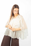 Blusa Svasata in Chiffon Panna donna Miss love - 6