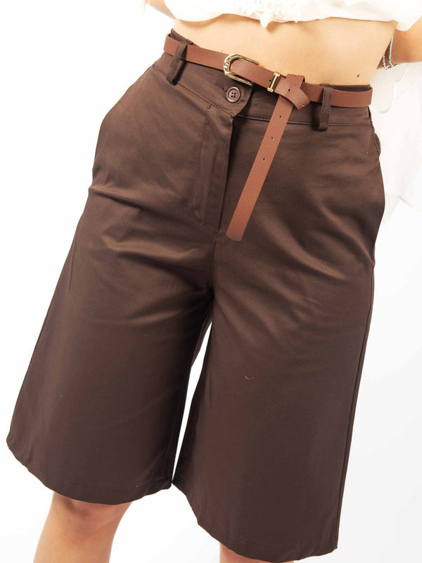 Bermuda con Cintura Cioccolato da donna Miss love