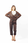 Pantaloni con Elastico e Cinta Cioccolato donna Miss love - 2