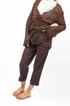 Pantaloni con Elastico e Cinta Cioccolato donna Miss love - 1