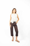 Pantaloni con Elastico e Cinta Cioccolato donna Miss love - 4