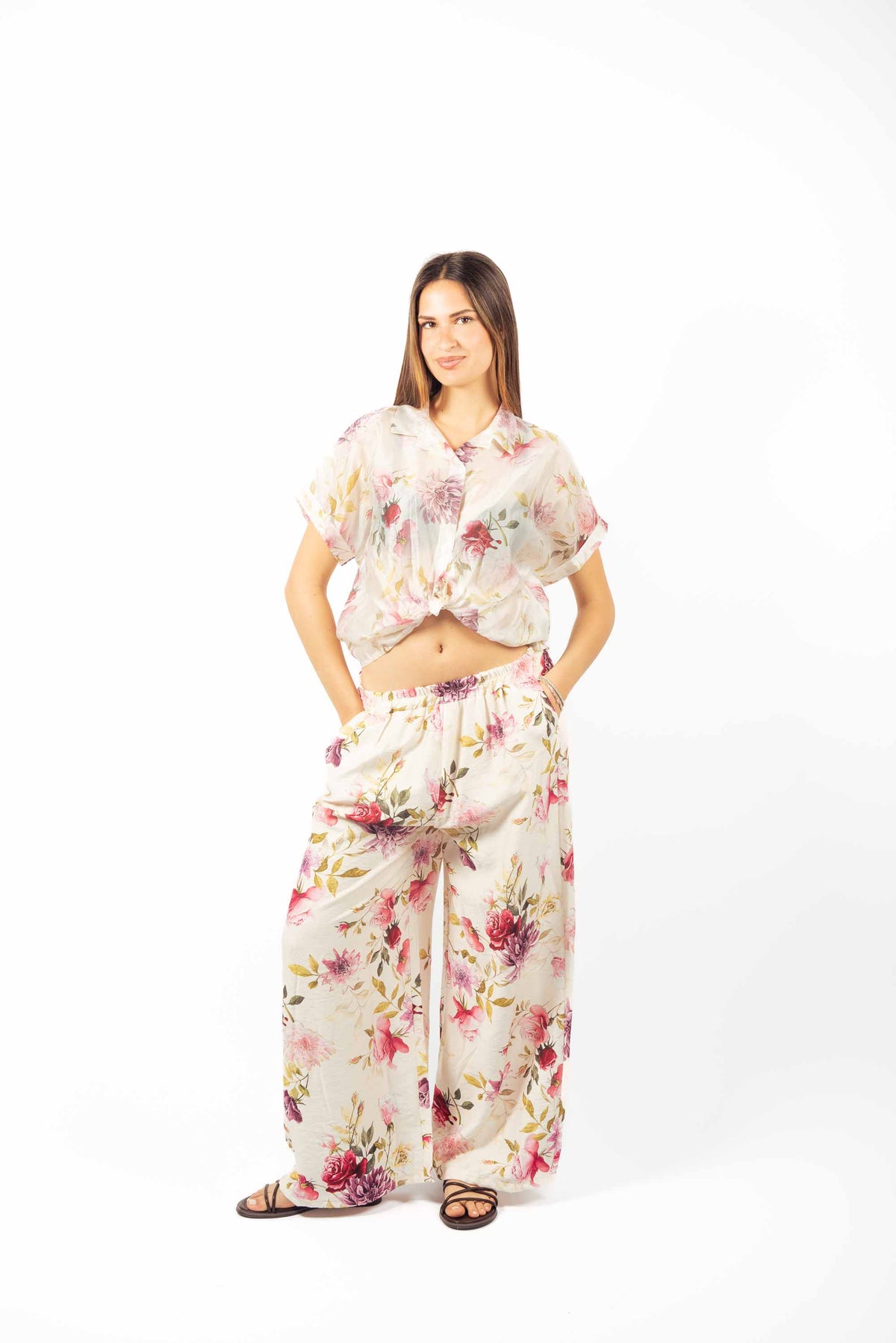 Camicia Cropped Floreale donna Miss love - 3