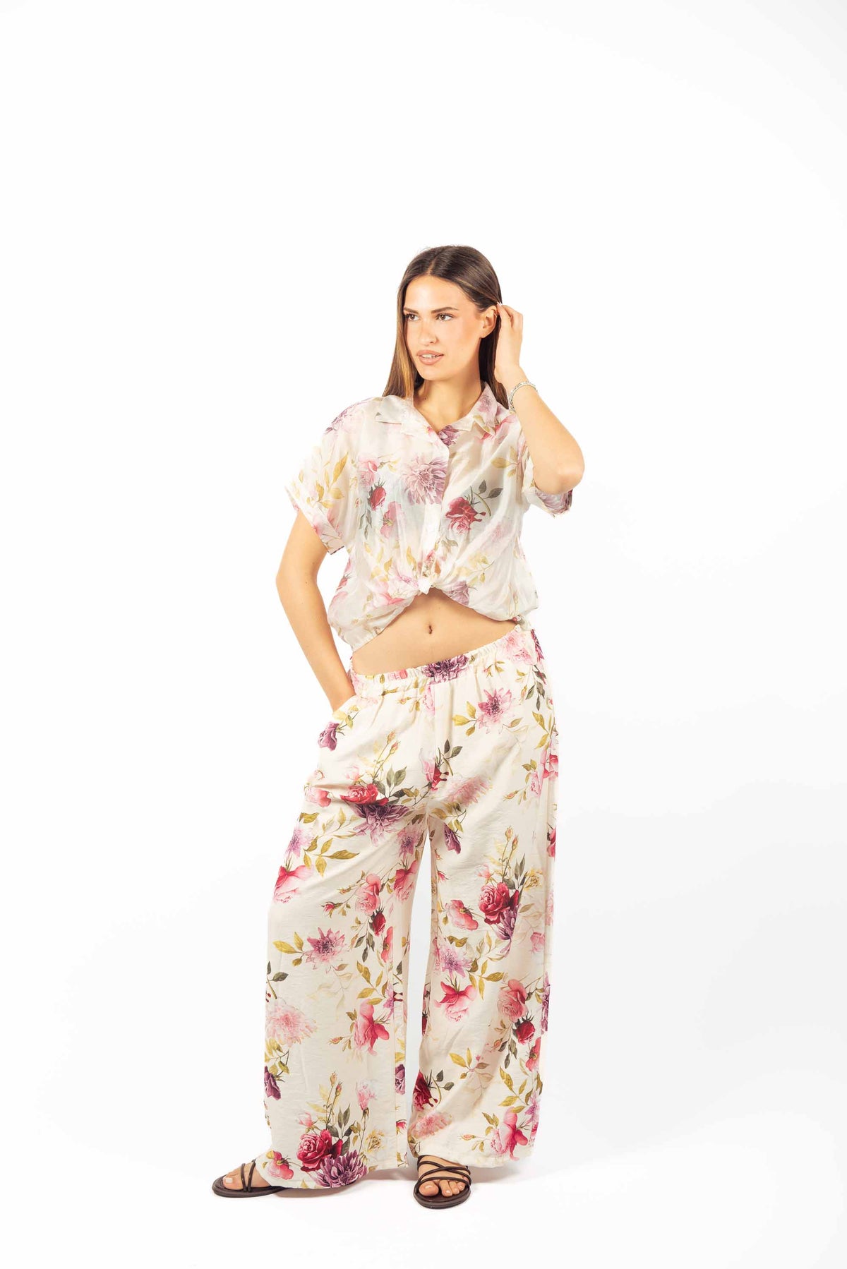 Camicia Cropped Floreale donna Miss love - 6