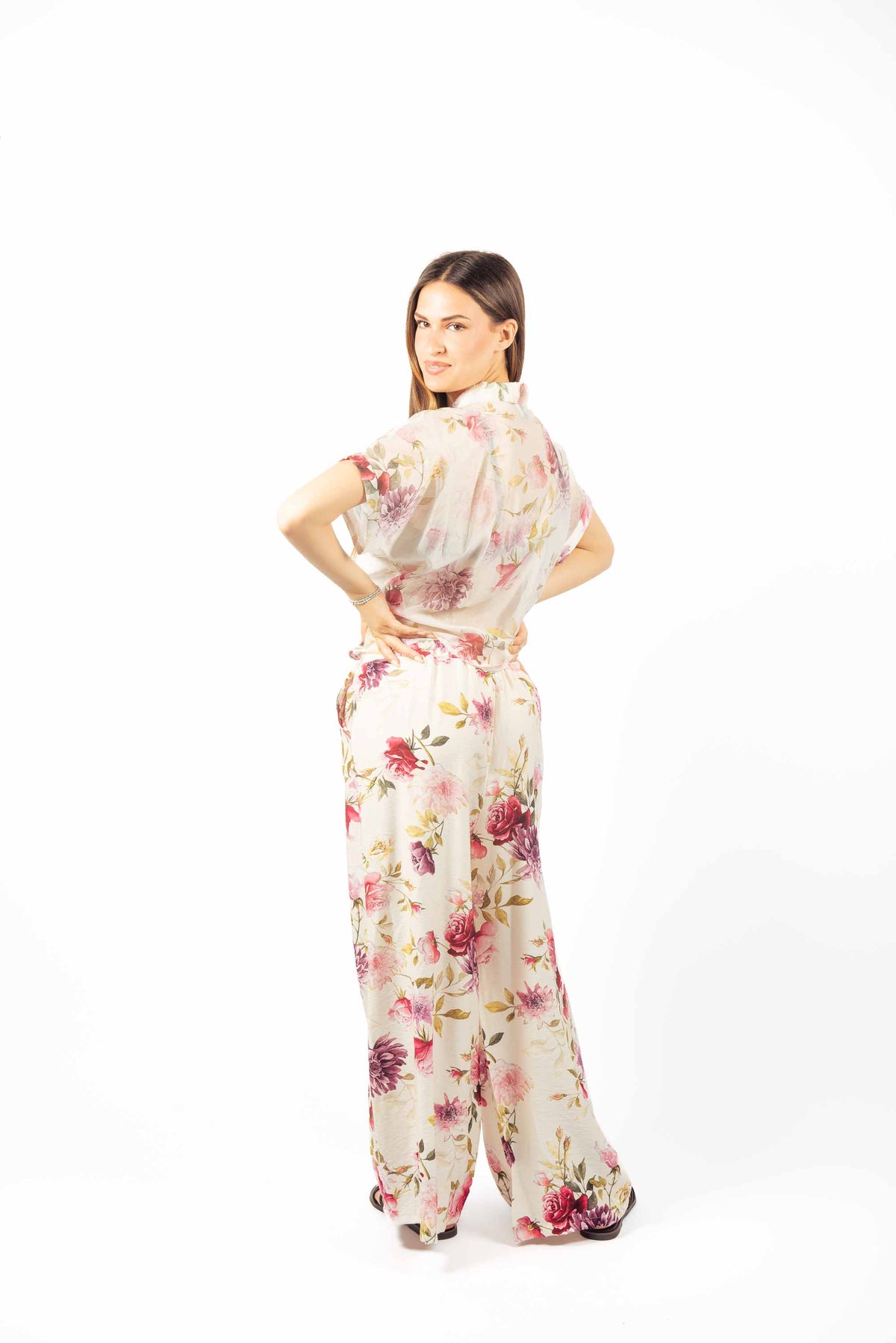 Pantaloni Palazzo Floreali donna Miss love - 3