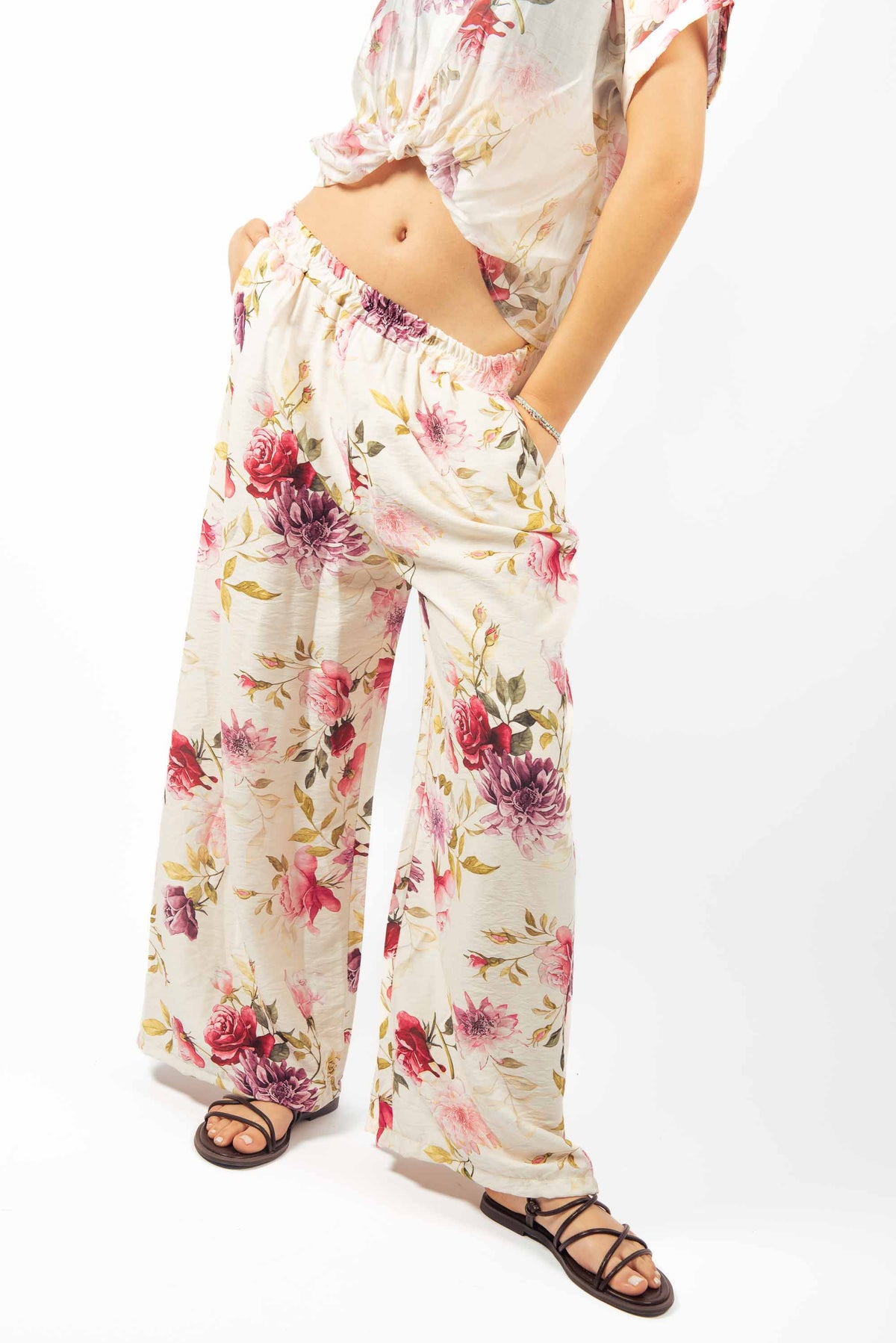 Pantaloni Palazzo Floreali donna Miss love - 1