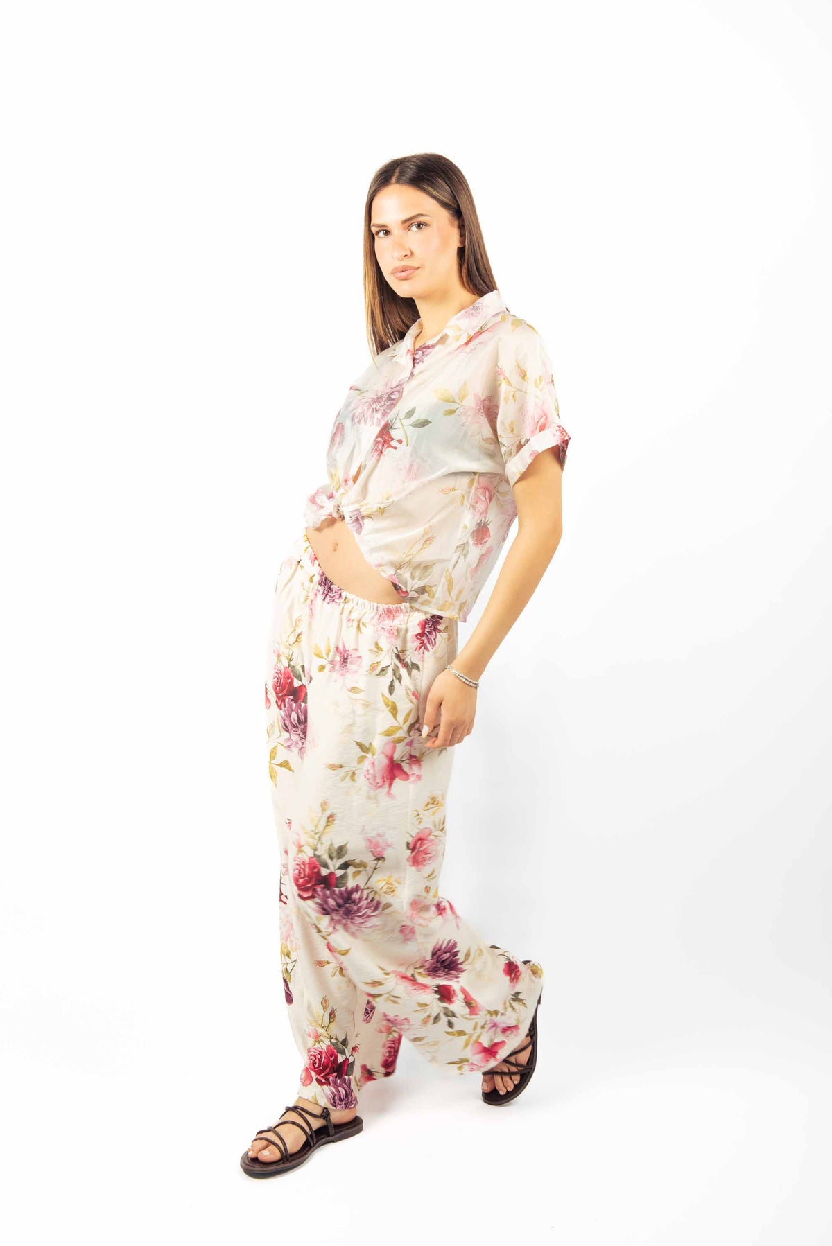 Pantaloni Palazzo Floreali donna Miss love - 4