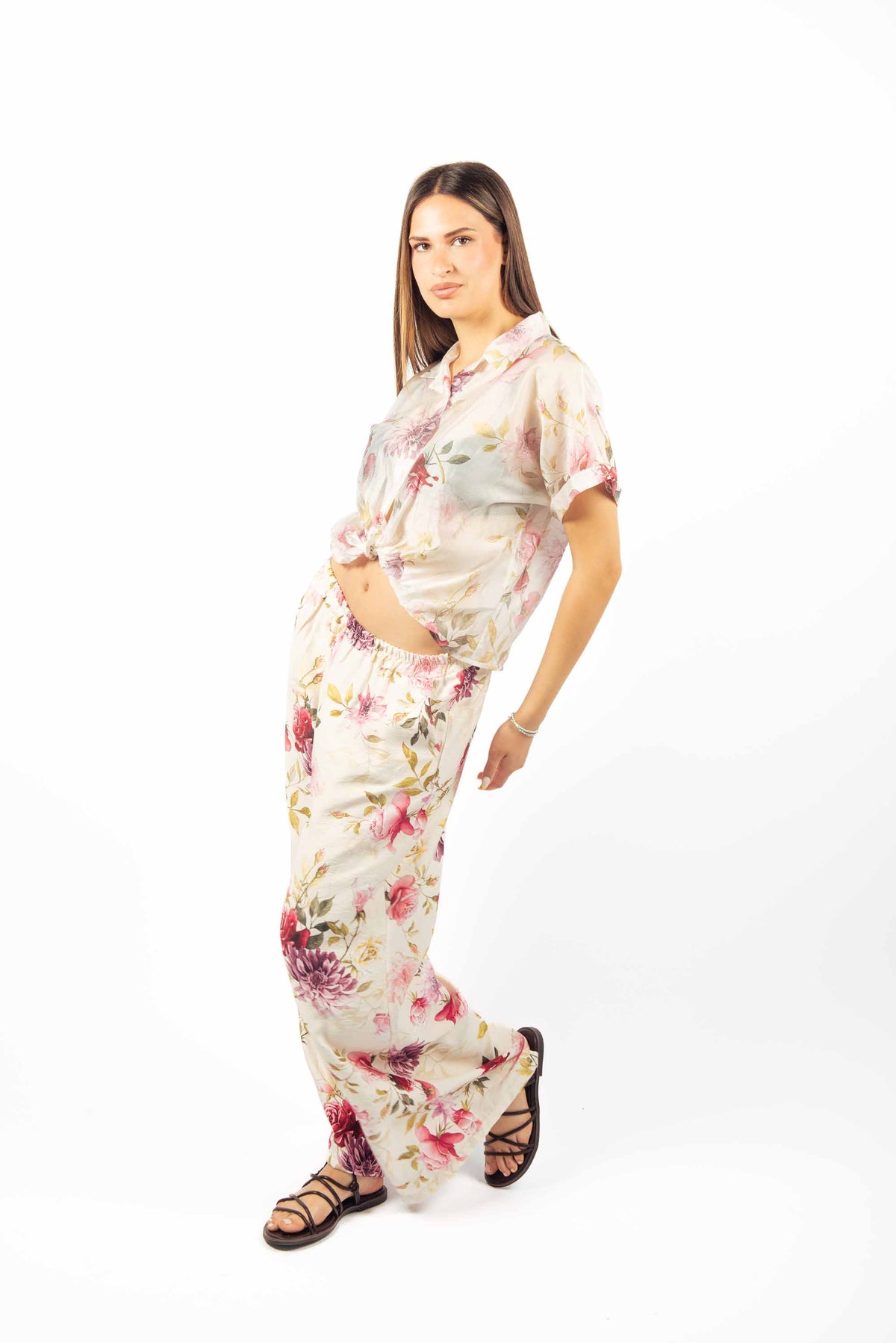 Camicia Cropped Floreale donna Miss love - 2