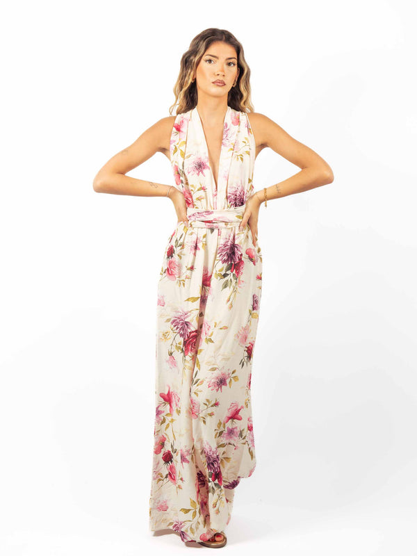 Tuta Floreale con Scollo a V da donna Miss love
