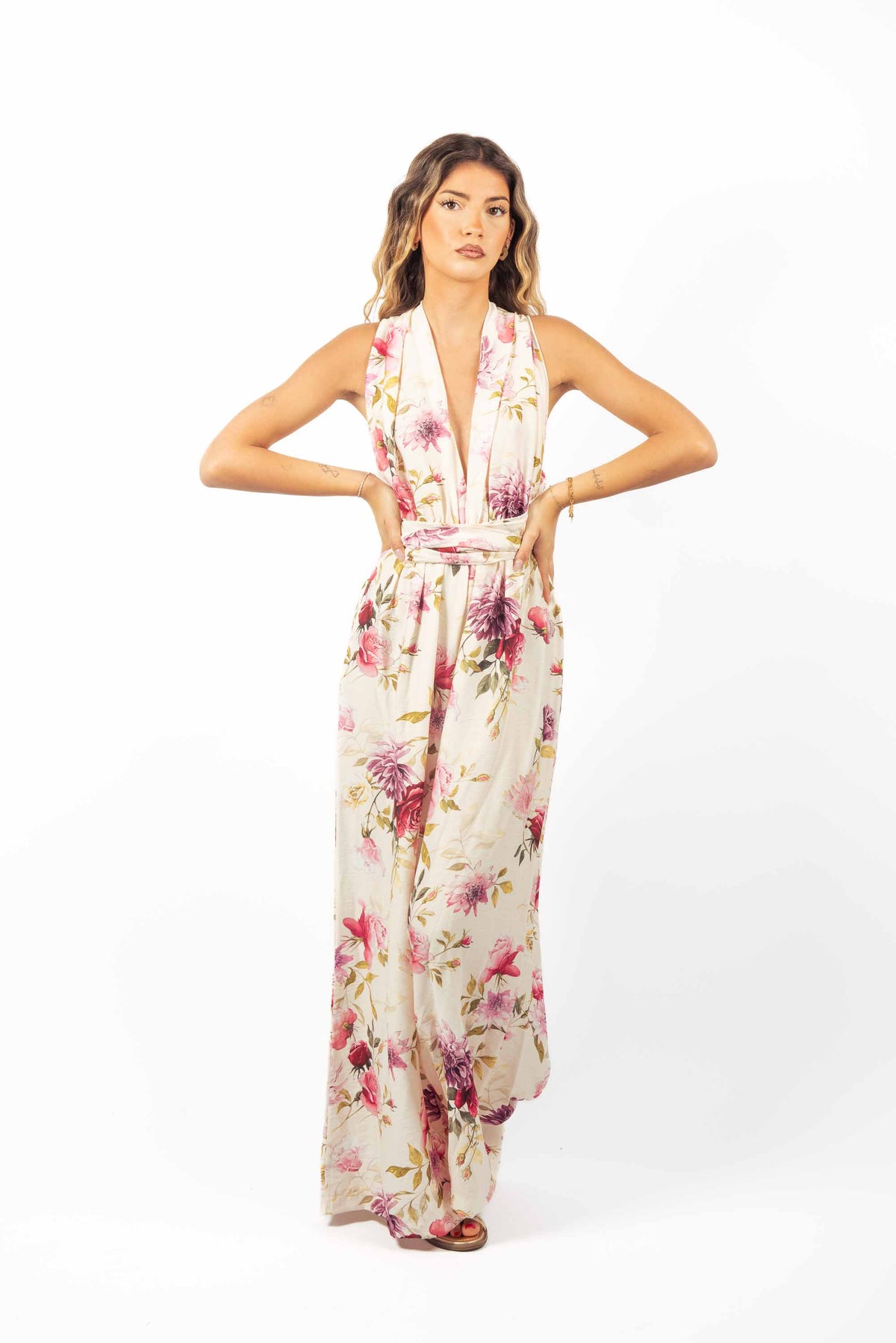Tuta Floreale con Scollo a V donna Miss love - 1