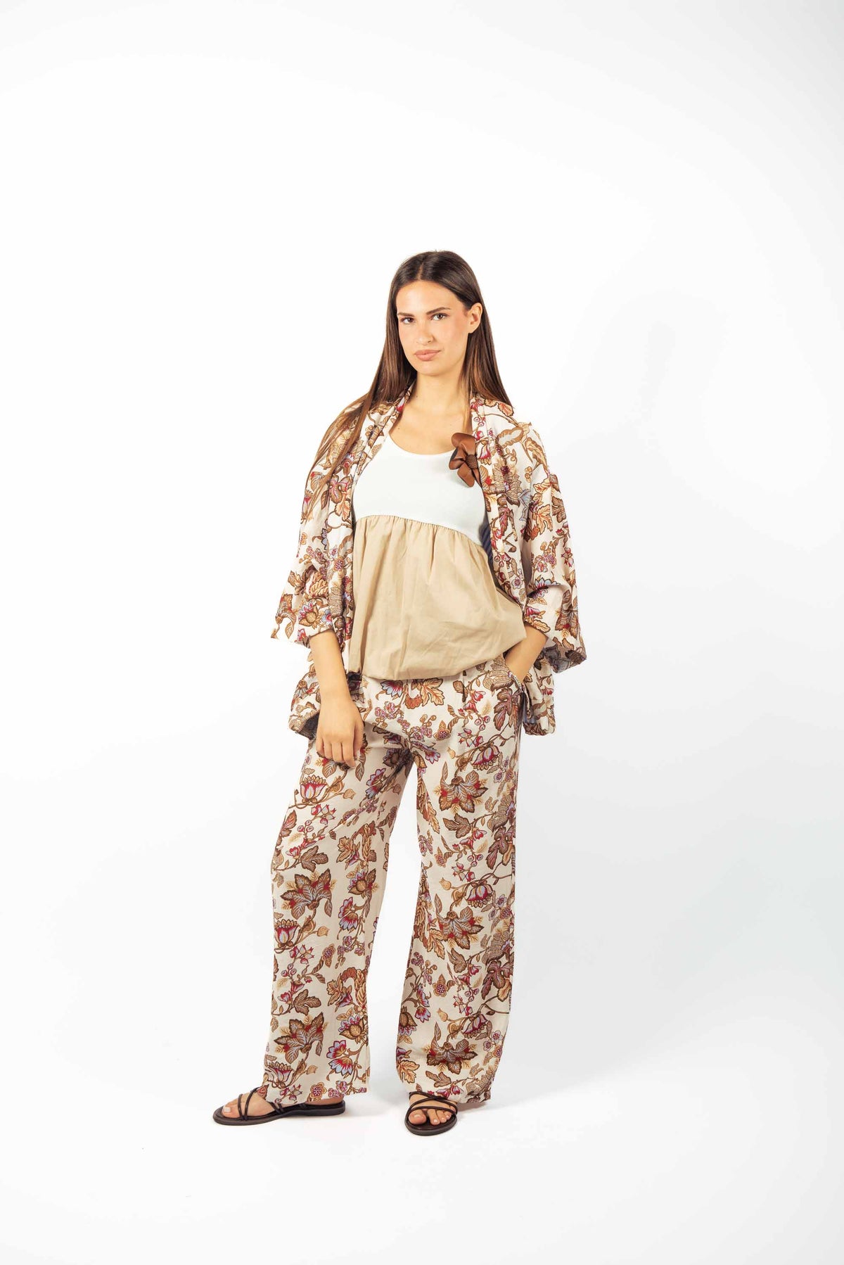 Pantaloni Palazzo Fantasia Floreale donna Miss love - 6