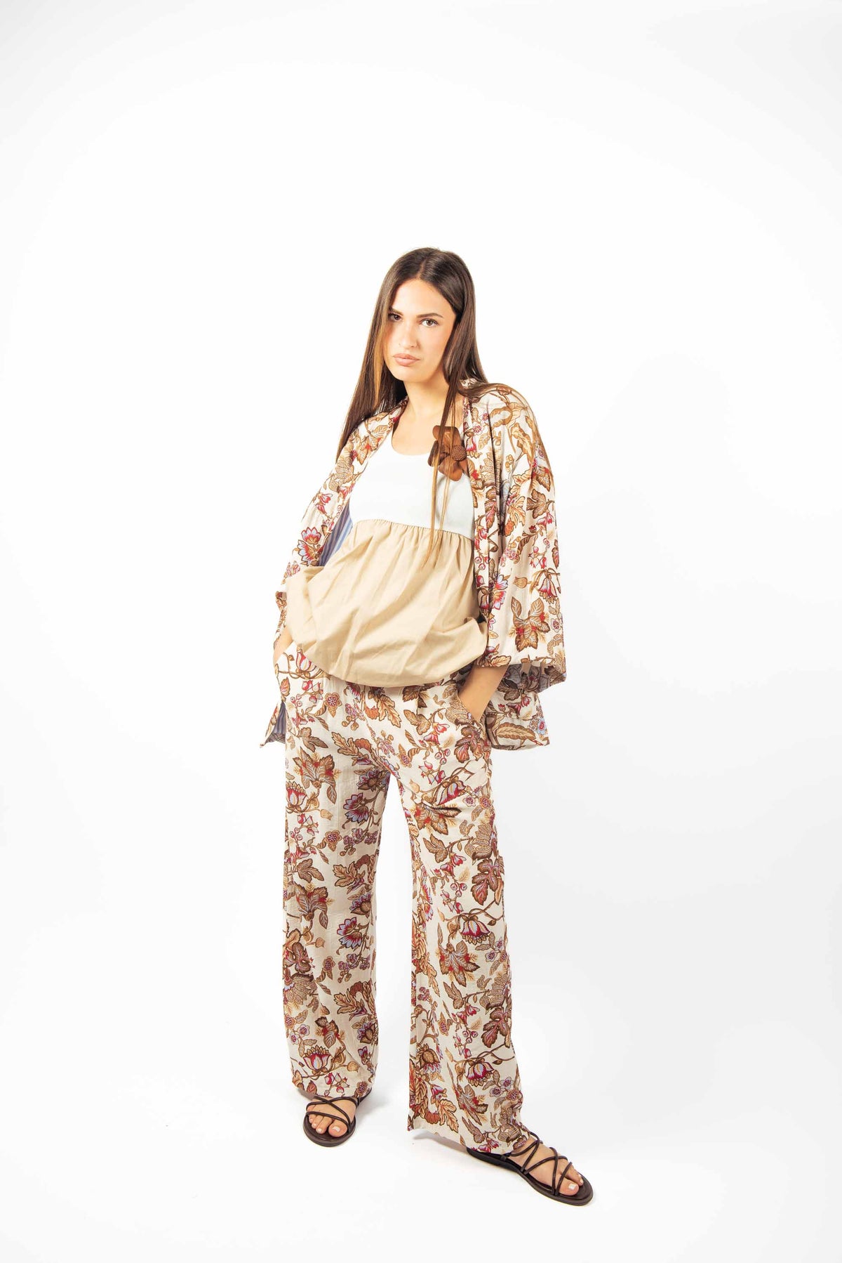 Pantaloni Palazzo Fantasia Floreale donna Miss love - 4