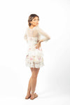Coprispalla in Maglia Traforata Panna donna Miss love - 3
