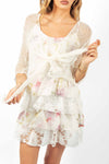 Coprispalla in Maglia Traforata Panna donna Miss love - 1
