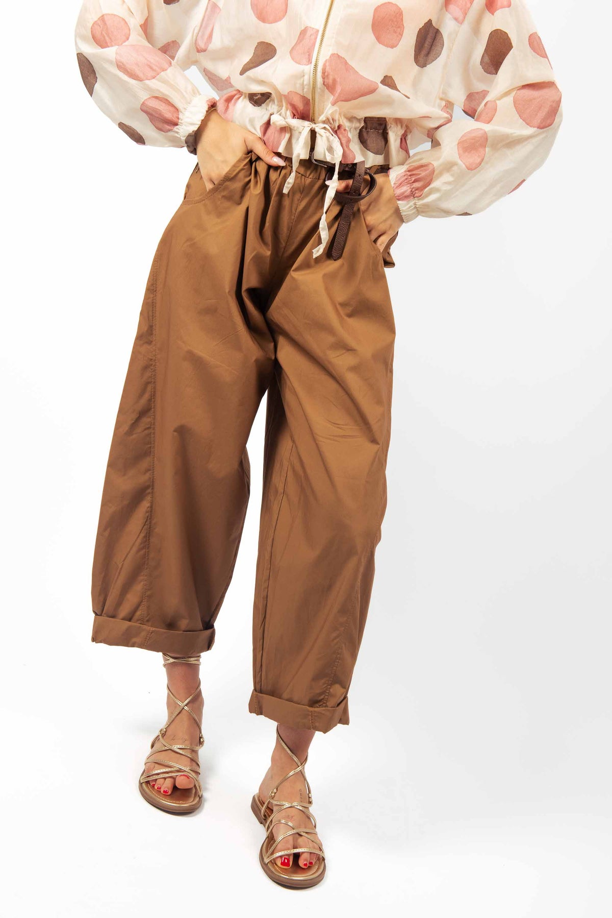 Pantaloni Paperbag Tabacco donna Miss love - 1