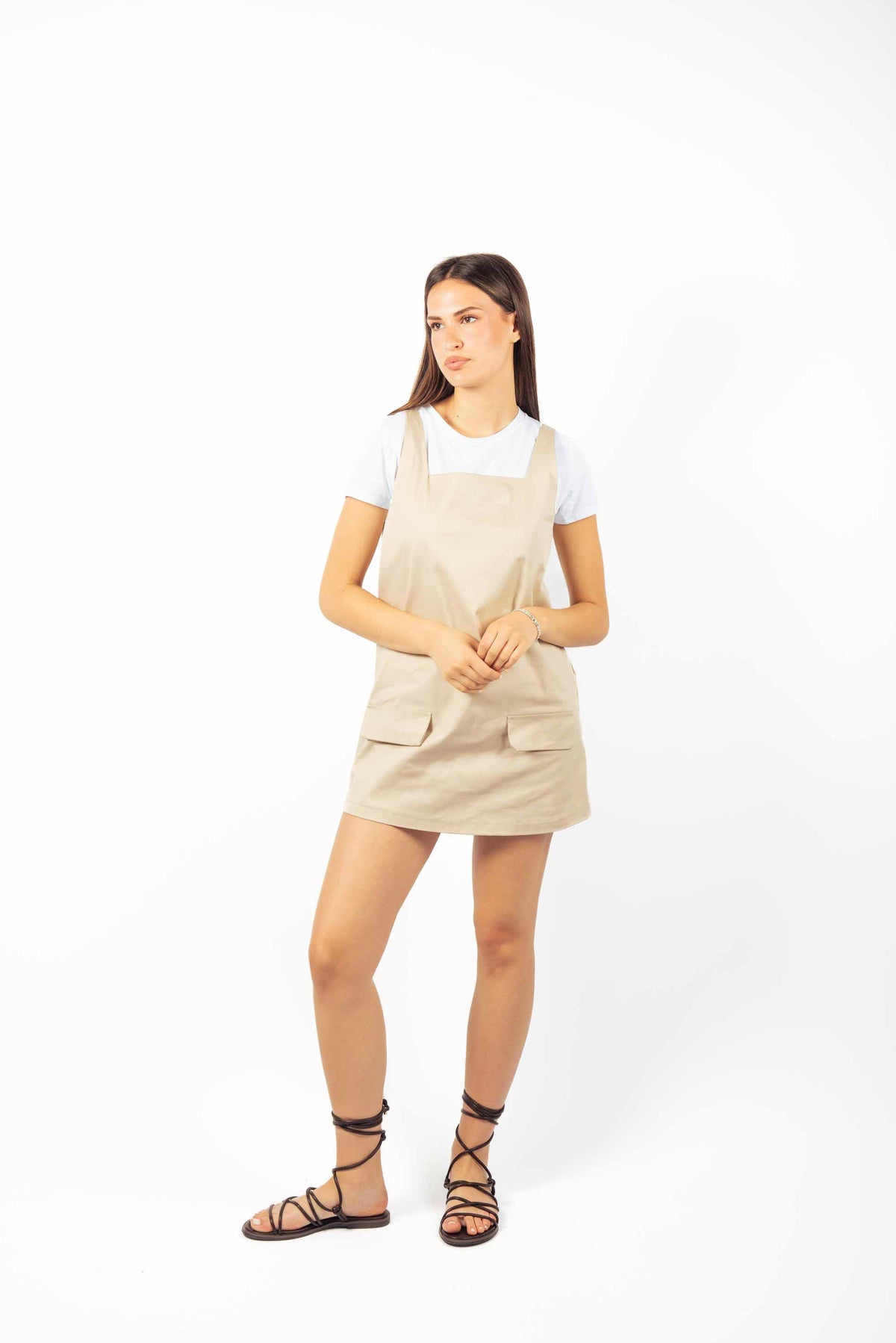 Abito Smanicato con T-Shirt Sabbia donna Miss love - 1