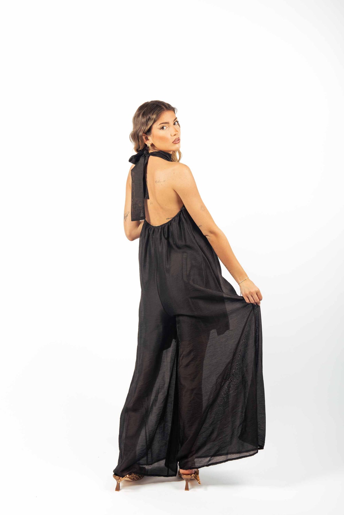 Tuta Lunga con Scollo all’Americana Nera donna Miss love - 5