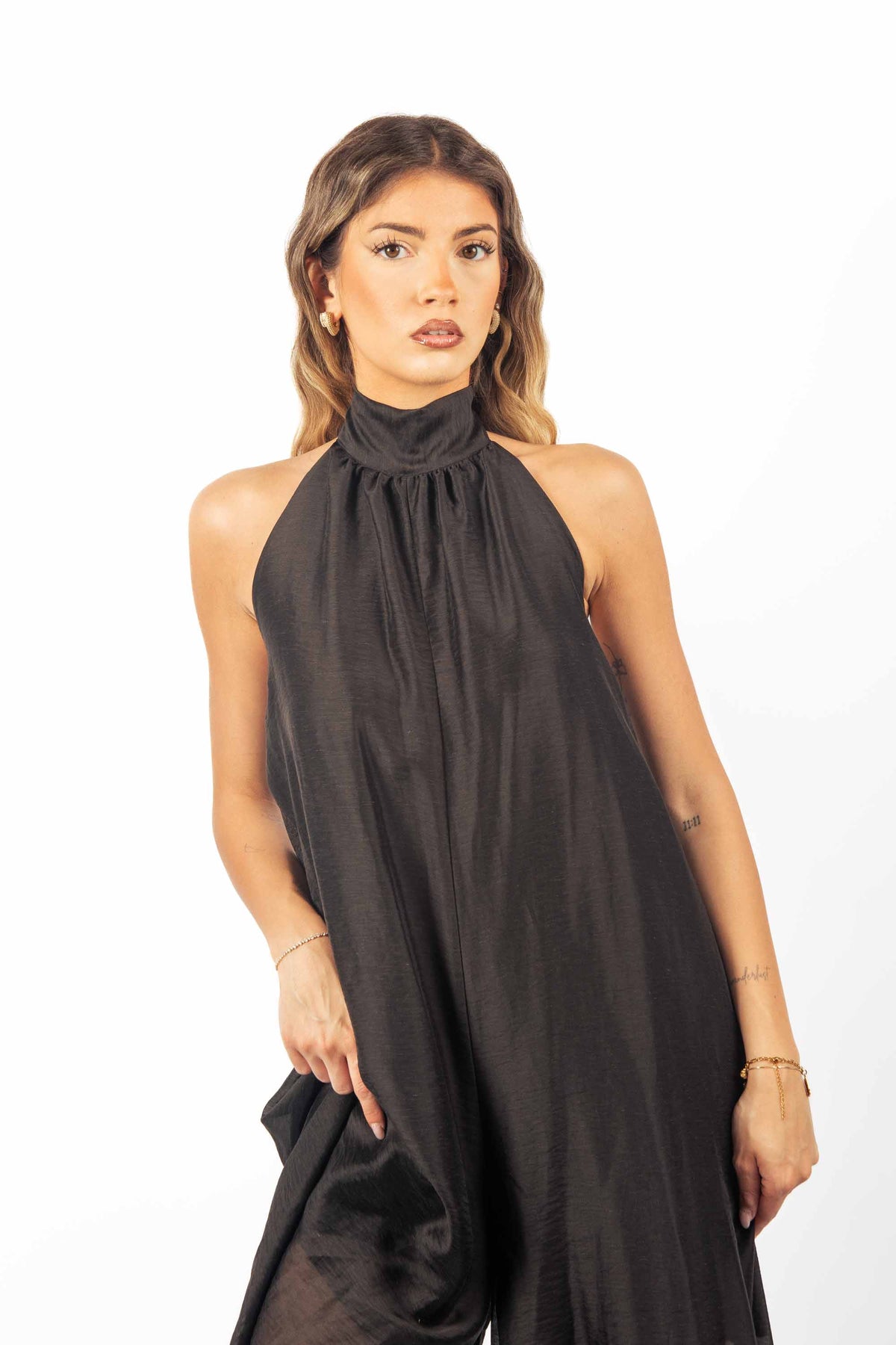 Tuta Lunga con Scollo all’Americana Nera donna Miss love - 3