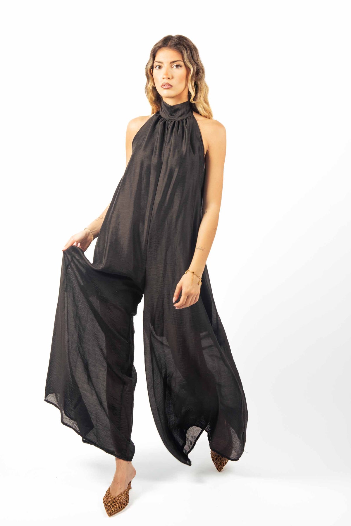 Tuta Lunga con Scollo all’Americana Nera donna Miss love - 4