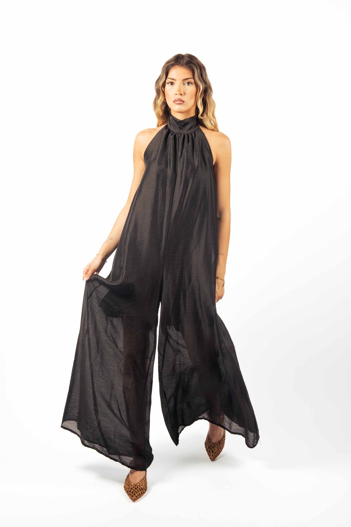 Tuta Lunga con Scollo all’Americana Nera donna Miss love - 1