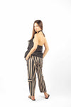 Pantaloni Cargo a Righe Beige/Nero donna Miss love - 2