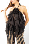 Top Halter con Fiore Rimovibile Nero donna Miss love - 1