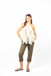 Top Ricamato con Rouches Panna donna Miss love - 6